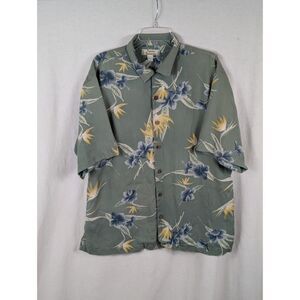 Tommy Bahama Silk Hawaiian Floral Camp Shirt Men's Size Large